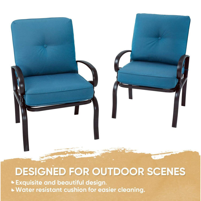 Charlton Home® Abubakarr Patio Chair with Cushions & Reviews Wayfair